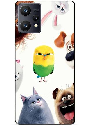 Силиконовый чехол бампер для realme 9 / 9 pro plus с рисунком тайная жизнь домашних животных