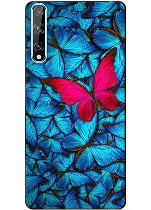 Силиконовый чехол бампер для huawei p smart s с рисунком мотыльки