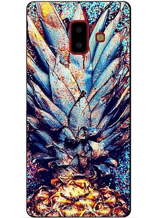 Силіконовий бампер чохол для samsung j6 plus galaxy j610 з малюнком ананас