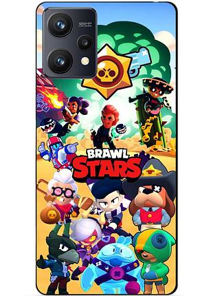 Силиконовый чехол бампер для realme 9 / 9 pro plus с картинкой бравл силовая лига нокаут