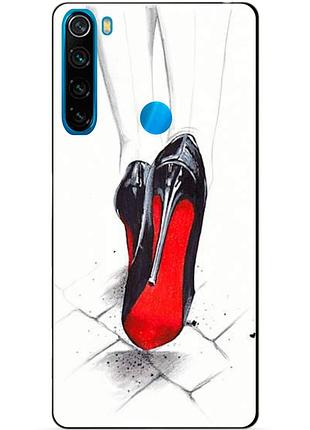 Силиконовый чехол бампер для xiaomi redmi note 8 с рисунком лабутены