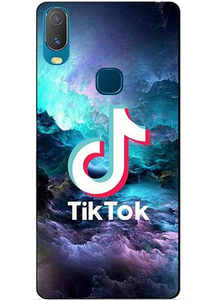 Силиконовый бампер чехол для vivo y11 с рисунком tik tok