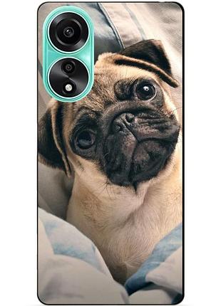 Силіконовий чохол бампер для oppo a78 з малюнком фото мопс