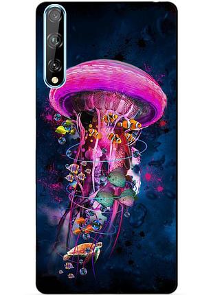 Силіконовий чохол бампер для huawei p smart s з малюнком медуза