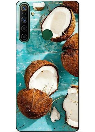 Силиконовый чехол бампер для realme 5i с рисунком кокосы