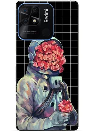 Силиконовий бампер чехол для xiaomi redmi 10c з рисунком скафандр