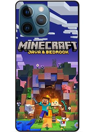 Силиконовый чехол бампер для iphone 12 pro с картинкой майнкрафт minecraft