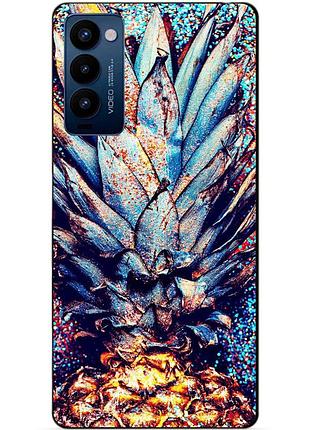 Силиконовий бампер чехол для tecno camon 18p з картинкою ананас