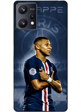 Силиконовый чехол бампер для realme 9 / 9 pro plus с рисунком mbappe psg