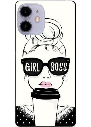 Силіконовий чохол бампер для iphone 11 з малюнком girl boss