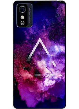 Силиконовый бампер чехол для zte blade l9 с рисунком космос