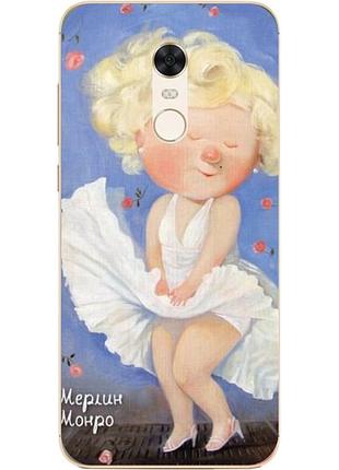 Чехол силиконовый бампер для xiaomi redmi 5 с рисунком гапчинская мерлин монро