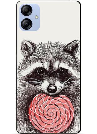 Силіконовий бампер чохол для samsung a04e з малюнком єнот