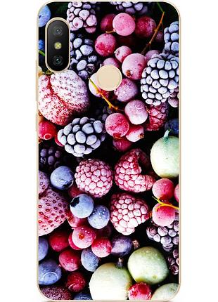 Силиконовый чехол бампер для xiaomi redmi s2 с рисунком ягодный микс