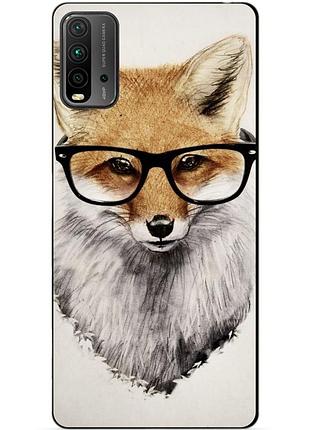 Силиконовый бампер чехол для xiaomi redmi 9t с рисунком лиса