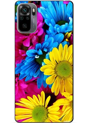 Силиконовый бампер чехол для xiaomi redmi note 10s / note 10 с рисунком хризантемы