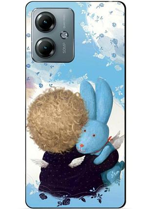 Силиконовый чехол бампер для motorola moto g14 с рисунком любимый зайка гапчинская