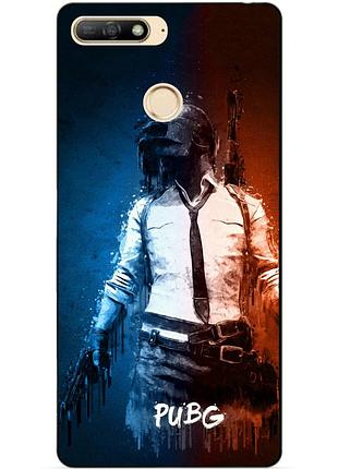 Силиконовый бампер чехол для huawei honor 7a pro с рисунком pubg