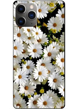 Силіконовий чохол бампер для iphone 11 pro з малюнком ромашки квіти