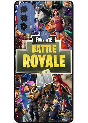 Силиконовый чехол бампер для motorola moto e20 игра fortnite фортнайт