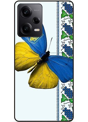 Силиконовый чехол бампер для xiaomi redmi note 12 pro 5g с рисунком бабочка украина мотылек