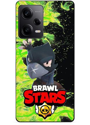 Силиконовый чехол бампер для xiaomi redmi note 12 pro 5g с героем бравл ворон