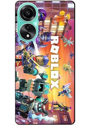 Силиконовый чехол бампер для oppo a78 с картинкой роблокс roblox