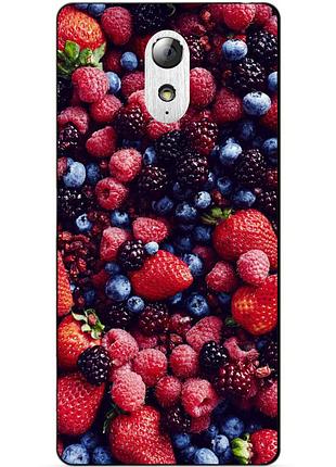 Силиконовый бампер чехол для lenovo vibe p1m с принтом ягоды