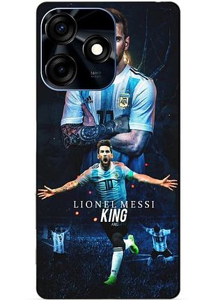 Силиконовый чехол бампер для tecno spark 10c с рисунком messi аргентина месси