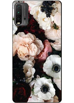 Силиконовый бампер чехол для xiaomi redmi 9t с рисунком маки