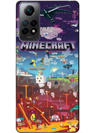 Силиконовый бампер чехол для xiaomi redmi note 12 pro игра minecraft майнкрафт