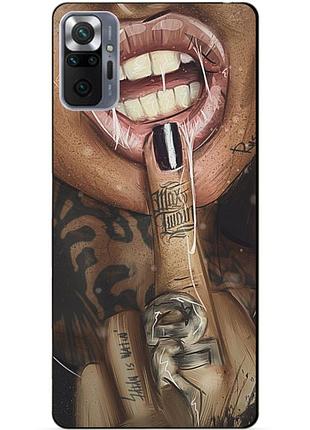 Силиконовый бампер чехол для xiaomi redmi note 10 pro с рисунком swag