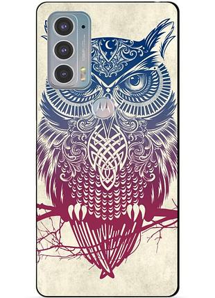 Силіконовий чохол бампер для motorola edge 20 з малюнком сова