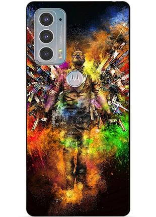 Силиконовый чехол бампер для motorola edge 20 с рисунком воин контр-страйк counter-strike
