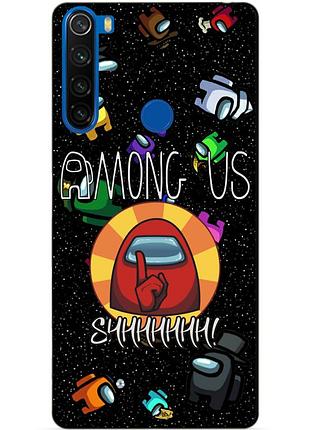 Силиконовый чехол бампер для xiaomi redmi note 8t с рисунком among us