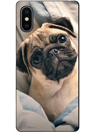 Силіконовий чохол бампер для iphone x 10 з малюнком фото мопс