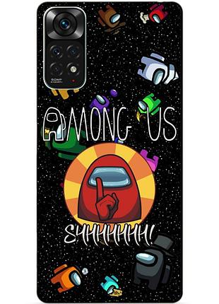 Силіконовий чохол бампер для xiaomi redmi note 11s / note 11 з малюнком among us амонг ас