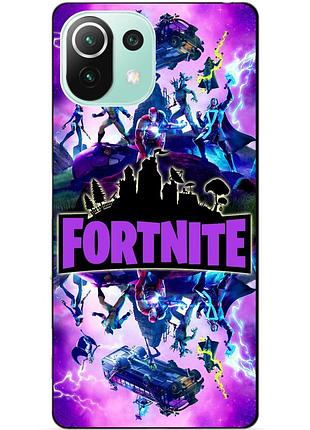 Силиконовый чехол бампер для xiaomi mi 11 lite с рисунком fortnite marvel фортнайт марвел