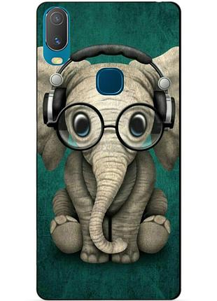 Силіконовий бампер чохол для vivo y11 з малюнком слоник