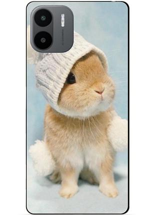 Силиконовый чехол бампер для xiaomi redmi a2 / a1 с рисунком зайчик в шапке