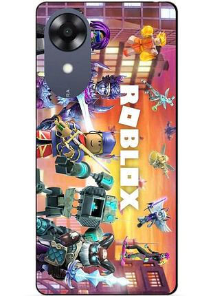 Силиконовый чехол бампер для oppo a17k с картинкой роблокс roblox