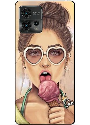 Силіконовий чохол бампер для motorola moto g72 з малюнком морозиво