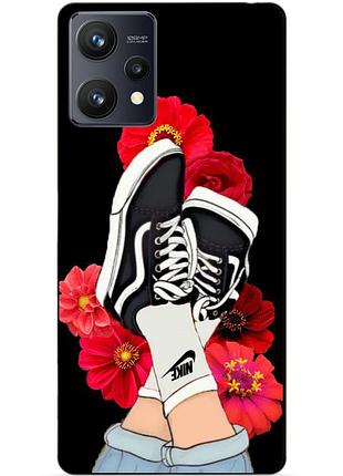 Силиконовый чехол бампер для realme 9 / 9 pro plus с рисунком кеды