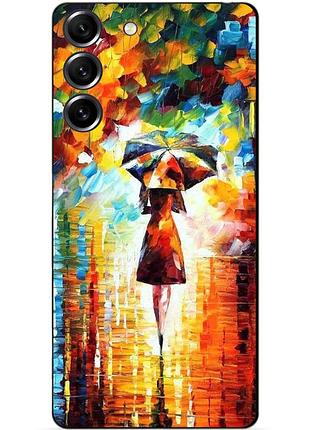 Силиконовый чехол бампер для samsung s23 plus с рисунком прогулка