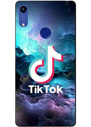 Силиконовый бампер чехол для huawei honor 8a с рисунком tik tok