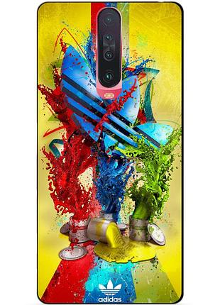 Силиконовый чехол бампер для xiaomi pocophone x2 с рисунком adidas