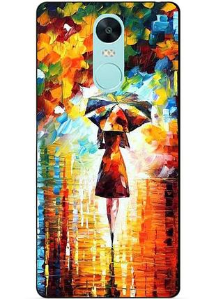 Силиконовый чехол бампер для xiaomi redmi note 4x с рисунком прогулка