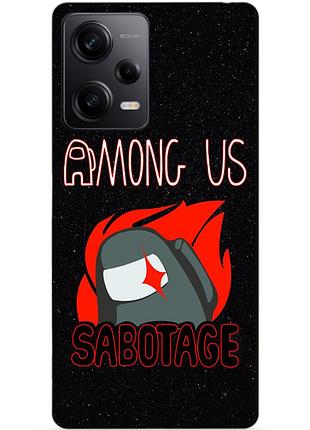 Силіконовий чохол бампер для xiaomi redmi note 12 pro 5g з малюнком among us амонг ас саботаж