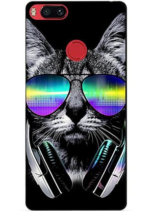 Силиконовый бампер чехол для xiaomi mi a1 с рисунком музыкальный кот