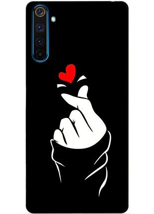 Силиконовый чехол бампер для realme 6 pro с рисунком знак любви